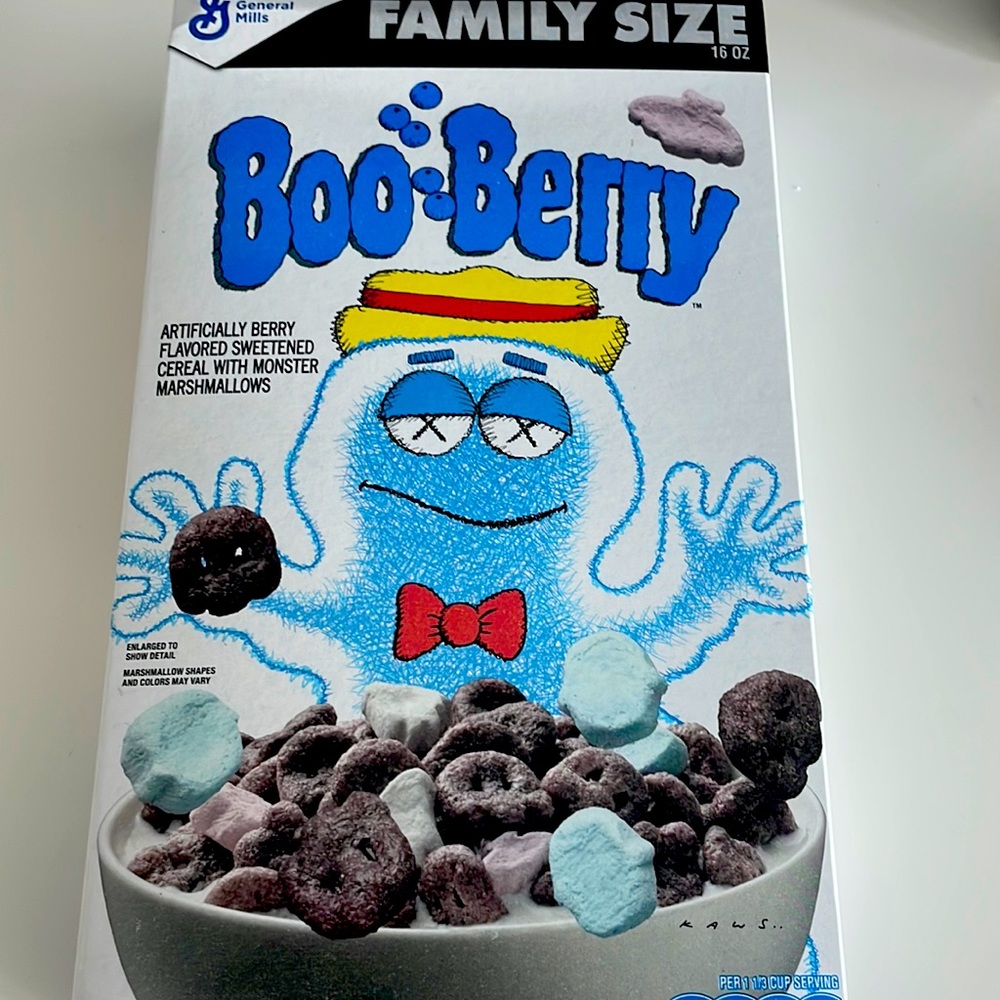 Boo berry General Mills cereal kaws collaboration